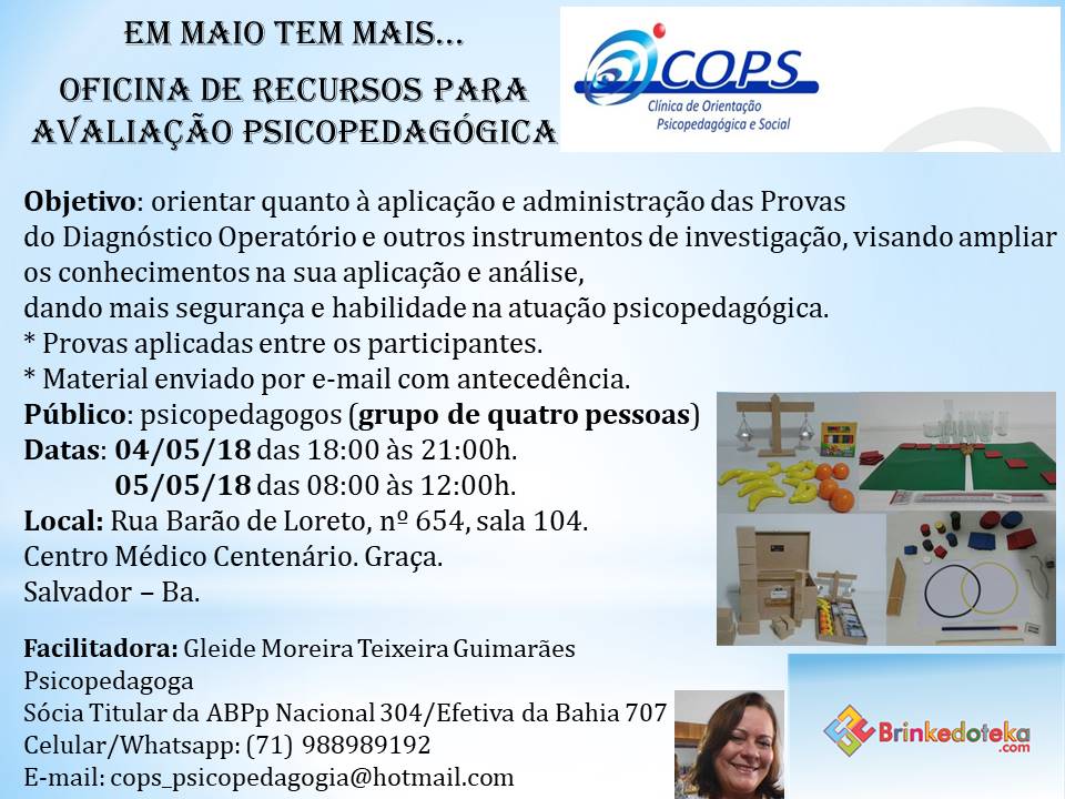 Oficina Instrumentos e Técnicas do Processo de Investigação Diagnóstica Psicopedagógica