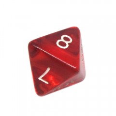 Dado RPG - 8 Lados Vermelho Transparente 18 x 22 mm