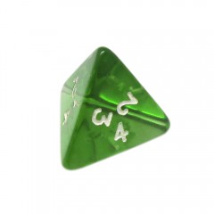 Dado RPG - 4 Lados Verde Transparente 18 x 18 mm