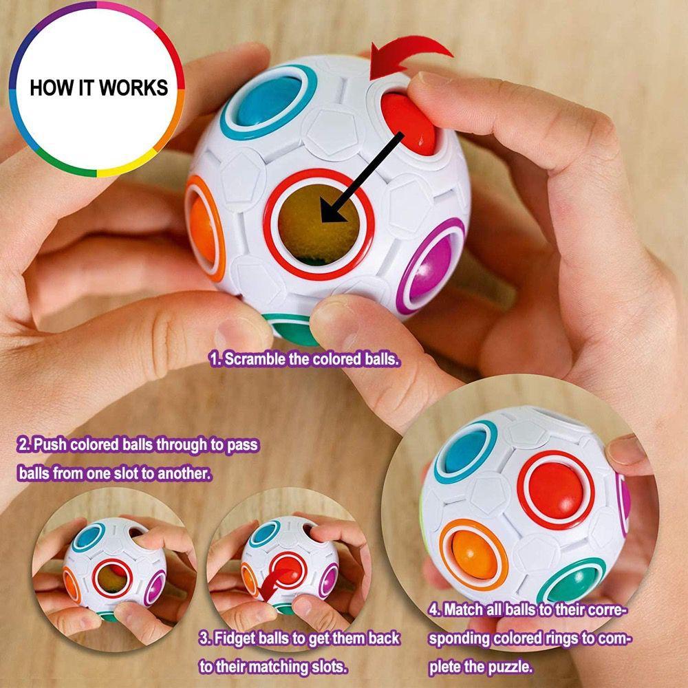 Jogo Mágico de Quebra-cabeça de Bola Rainbow Puzzle Ball Fidget Jogo de  Habilidade com Bolas de Alívio do Stress, Rainbow Puzzle Cube Kids Rainbow